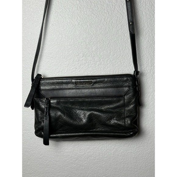 Cole Haan Handbags - Cole Haan Black Pebbled Leather Crossbody Bag Zip Top Adjustable Strap Purse